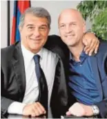  ?? // FC BARCELONA ?? Laporta y Jordi Cruyff.