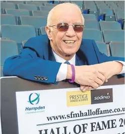  ??  ?? Former Rangers star Willie Henderson, who made more than 470 appearance­s for the Ibrox side over 12 seasons unil 1972, was at Hampden yesterday to launch this year’s nomination­s for the Scottish Football Hall of Fame.