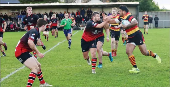  ??  ?? Mata Fifita in possession. Pics: Carl Brennan.