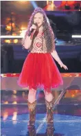  ?? COURTESY OF NBC ?? New Mexico native Chevel Shepherd sings during Monday night’s episode of “The Voice.”