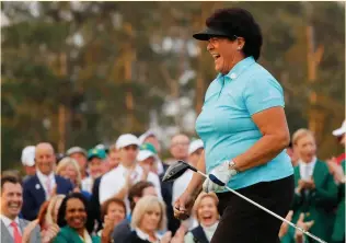  ??  ?? Lopez at the First Tee ceremony prior to the start of the final round of the Augusta National Women's Amateur, 2019