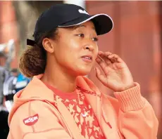  ?? — AFP file photo ?? Osaka speaks during a interview at the Billie Jean King Natinal Tennis Centre in Queens, New York.