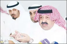  ?? KUNA photo ?? KFA Chairman Sheikh Ahmad during the press conference.