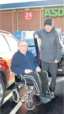  ?? Picture: Louis Flood. ?? Bill Cuthbert, 70, and his wheelchair-bound brother James, 63, have since had their ticket rescinded.