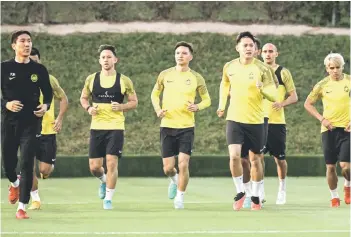 ?? — Bernama file photo ?? Malaysia’s players take part in a training session.