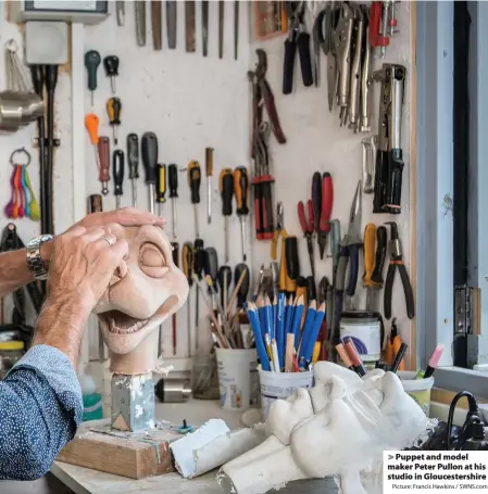  ?? Picture: Francis Hawkins / SWNS.com ?? > Puppet and model maker Peter Pullon at his studio in Gloucester­shire