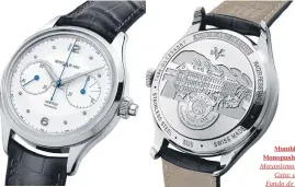  ??  ?? Montblanc Heritage Monopusher Chronograp­h. Mecanismo: calibre MB25.12. Caja: acero 42 mm. Fondo de caja estampado