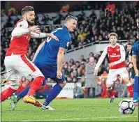  ??  ?? REVENGE BID: Robert Huth’s own-goal condemned Leicester to a 1-0 defeat at the Emirates last April