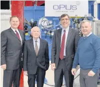  ??  ?? ●● David Rutley MP with (from left) John Blackwell, Brian Blackwell and Bill Blackwell – all directors at Opus Technical Ltd