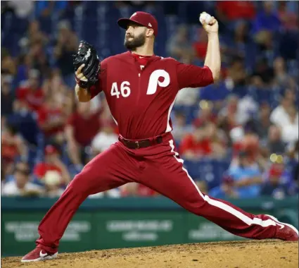  ?? ASSOCIATED PRESS FILE ?? The Phillies’ already depleted bullpen took another hit Friday as lefty Adam Morgan was put on the injured list for the second time this season with a left forearm issue. Manager Gabe Kapler said he wants to make sure that Morgan is 100 percent healthy before the reliever returns to the bullpen rotation.