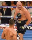  ?? FOTO: SCARFF/AFP ?? Grinsender Koloss: Tyson Fury konnte gegen den Albaner Sefer Seferi viele Faxen machen.