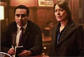  ??  ?? DYNAMIC DUO: Sanjeev Bhaskar and Nicola Walker in Unforgotte­n. Inset: James Nesbitt in Bloodlands