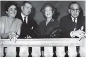  ??  ?? Inset: Olivier with fellow cast members Joan Plowright, Brenda de Banzie and Eric Relph. Main picture, with Vivien Leigh in Glasgow in 1953