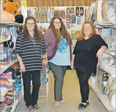  ?? COLIN MACLEAN/JOURNAL PIONEER ?? Everyday Clearance Centre at 465 Water Street in Summerside intends to, once per month, open its doors to a handful of other small local businesses so they can showcase their products and services. Store staff are, from left, Tracy Powers, Cassandra...