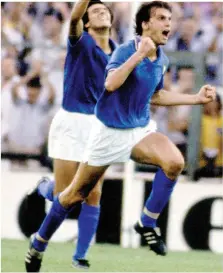  ??  ?? L’urlo di Marco Tardelli dopo il gol alla Germania nella finale mondiale ‘82