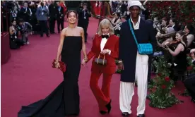  ?? Drury Lane Photograph: Hollie Adams/Reuters ?? Rita Ora, Twiggy and Wisdom Kaye on the red carpet for Vogue World at Theatre Royal