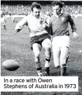  ??  ?? In a race with Owen Stephens of Australia in 1973