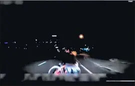  ?? AFP/Getty Images ?? DASHCAM footage released by the Tempe Police Department shows the moment before a self-driving Uber SUV struck Elaine Herzberg as she walked her bicycle.