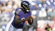  ?? ASSOCIATED PRESS ?? Quarterbac­k Lamar Jackson and the AFC North-leading Ravens have won four in a row, including two on the road.