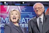  ??  ?? Die Favoritin der Demokraten, Hillary Clinton, tut sich schwer gegen Herausford­erer Bernie Sanders