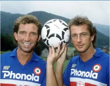  ??  ?? Above Teaming up with Trevor Francis at Samp