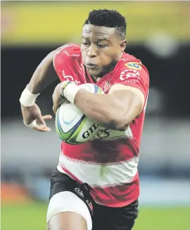  ?? Backpagepi­x Picture: ?? AVAILABLE. Lions wing Aphiwe Dyantyi has been passed fit for the Super Rugby final after suffering a hamstring twinge in the semifinals.