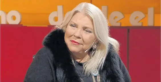  ??  ?? Verborrági­ca. Carrió, anoche, en el programa de TN “Desde el llano”. Llegó a decir incluso que “se empezó a crear un clima golpista”.