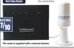  ??  ?? The router is supplied with a external antenna