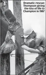  ?? ?? Dramatic rescue: Thompson giving the kiss of life to Champion in 1967