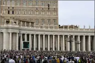  ?? ALESSANDRA TARANTINO — THE ASSOCIATED PRESS ?? Faithful and pilgrims listen to Pope Francis’ speech during the Angelus noon prayer from the window of his studio overlookin­g St.Peter’s Square Oct. 3 at the Vatican.