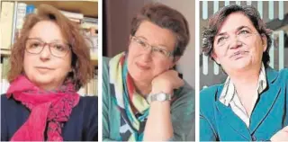  ??  ?? De izq. a dcha., la filósofa valenciana Rosa María Rodríguez Magda, la escritora catalana Laura Freixas y la escritora asturiana Alicia Miyares son tres intelectua­les proactivas en la defensa del feminismo en España. Junto a ellas, Marina Gilabert, Juana Serna, Amelia Valcárcel, Ángeles Álvarez y Victoria Sendón suscriben la carta al presidente del Gobierno