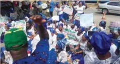  ??  ?? National Associatio­n of Nigerian Traders (NANTS) protest at the ECOWAS Secretaria­t in Abuja over the plights of Nigerian traders in Ghana