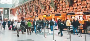  ?? Rex Features ?? The immigratio­n and arrival hall at Indira Gandhi Internatio­nal Airport in New Delhi. Indians who do not require emigration clearance feel the government is restrictin­g their right to travel freely.