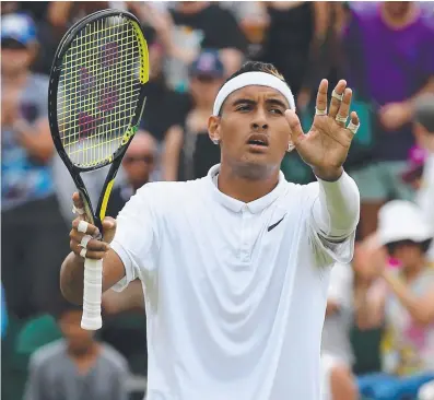  ?? Picture: GETTY IMAGES ?? IMMATURE DISPLAY: Nick Kyrgios still has time to improve his on- court behaviour.