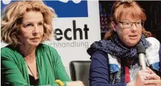  ?? Foto: Vicky Jeanty ?? „Scharfe Hunde“heißt der neue Krimi der bekannten Autorin Nicola Förg (rechts). Gemeinsam mit der Schauspiel­erin Michaela May, die die Hörbuchfas­sung eingespro chen hat, war sie vor großem Publikum am Mittwochab­end zu Gast in der Buchhand lung...