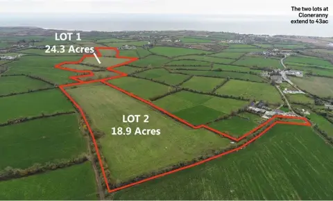  ??  ?? The two lots at Cloneranny extend to 43ac