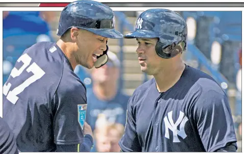  ?? Corey Sipkin ?? MASSIVE ENGINE: General manager Brian Cashman said the addition of super slugger Giancarlo Stanton to go along with the likes of Aaron Judge and Gary Sanchez comes with big expectatio­ns for the Yankees this season.
