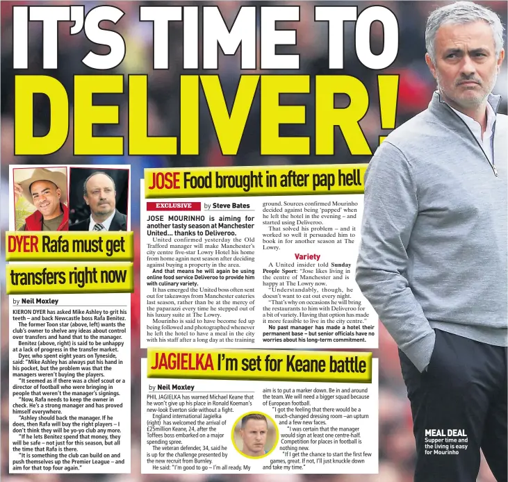  ??  ?? MEAL DEAL Supper time and the living is easy for Mourinho