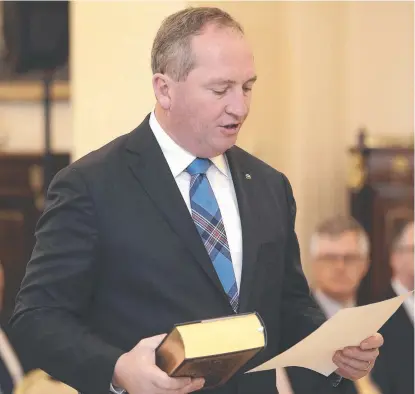  ?? IN STRIFE: Deputy Prime Minister and apparent Kiwi Barnaby Joyce is one of those sweating on the High Court decision. ??