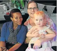  ?? Picture: DEVON KOEN ?? THE GIRLS’ CLUB: Mpumi Mntushe, left, Suzanne Pieterse and her daughter Mia were at the launch of the newly revamped showroom at Upholstery Etc in Westbourne Road on Monday