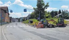  ?? FOTO: GEMEINDE ABTSGMÜND ?? Die Telekom verlegt derzeit in Abtsgmünd im Bereich der westlichen Hauptstraß­e Glasfaserk­abel.