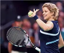  ??  ?? I’ll be back: belgium’s Kim Clijsters waves to supporters during an exhibition tennis match against venus Williams on dec 12, 2012, in antwerp to mark Clijsters’ retirement. — reuters