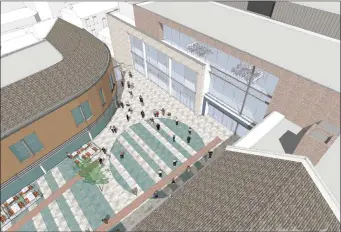  ??  ?? An aerial view of the plaza of proposed Florentine Centre, just off Bray’s Main Street.