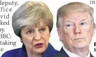  ??  ?? PHONE CALL Theresa May and Donald Trump