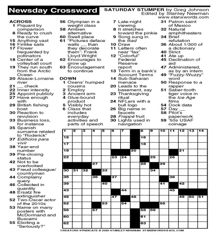 Newsday Crossword Pressreader