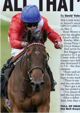  ??  ?? FULL OF HEART: Sacred winning the Nell Gwyn Stakes yesterday