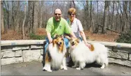  ??  ?? Leo and Jayne Martigeni with their collies, Tucker, left and Mindy