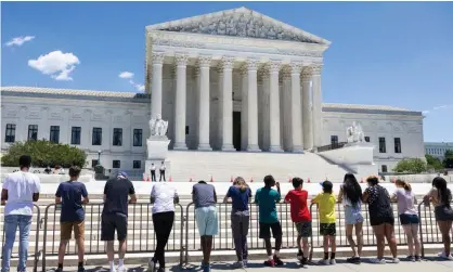  ??  ?? Anti-abortion protestors outside the US supreme court in June. Photograph: Jim Lo Scalzo/EPA