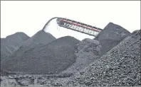  ?? SHARON MONTGOMERY-DUPE/CAPE BRETON POST ?? Raw coal coming off the conveyor belt at the Donkin Mine. The conveyor belt is 6,000 hp that mine officials say results in the coal coming from the mine in one shot.