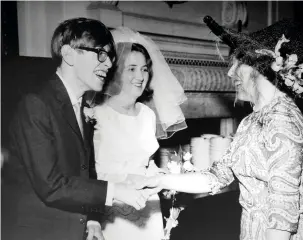  ??  ?? Hawking married Jane Wilde in St Albans in 1965. “We didn’t know how long Stephen was going to live,” Jane later recalled